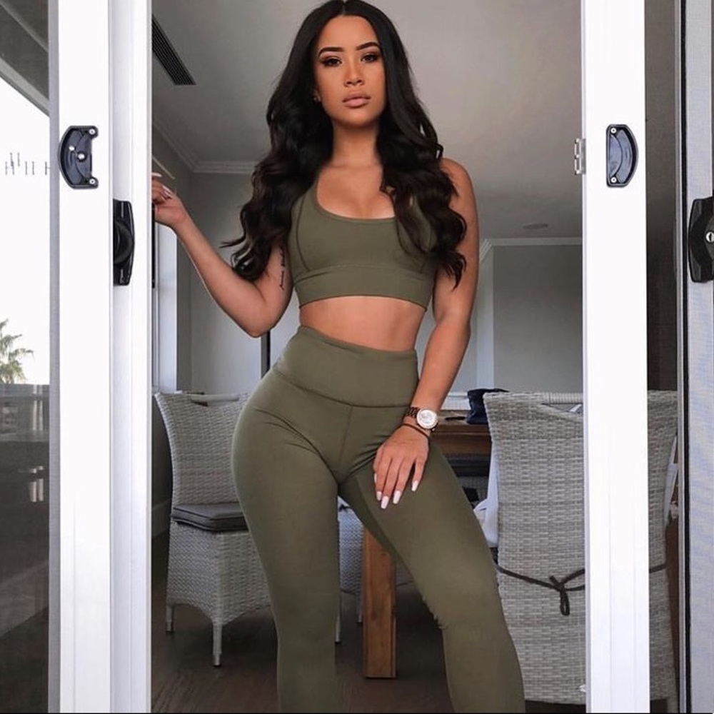 Khaki High Waisted Saski Collection Leggings
